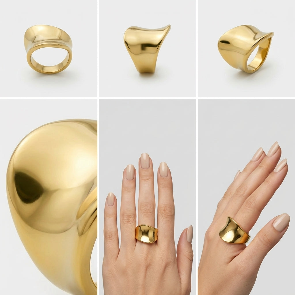 Elegant Gold Organic Ring