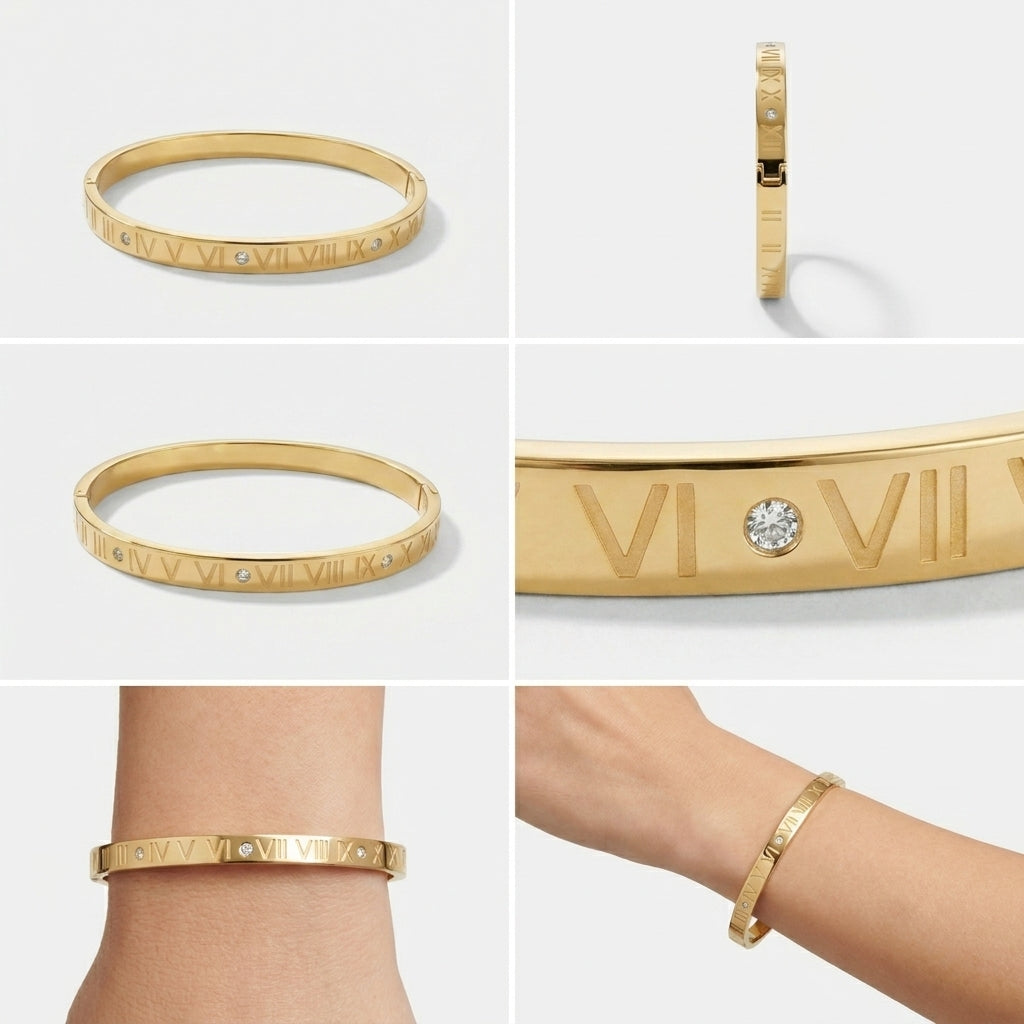Gold Roman Numeral Bracelet