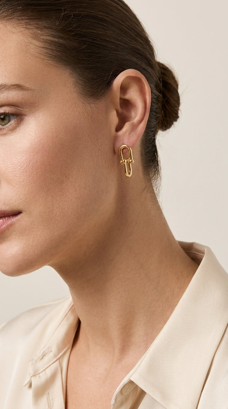 Elegant Gold Link Earrings