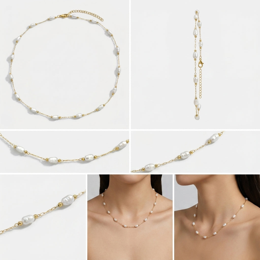 Elegant Gold Beaded Necklace