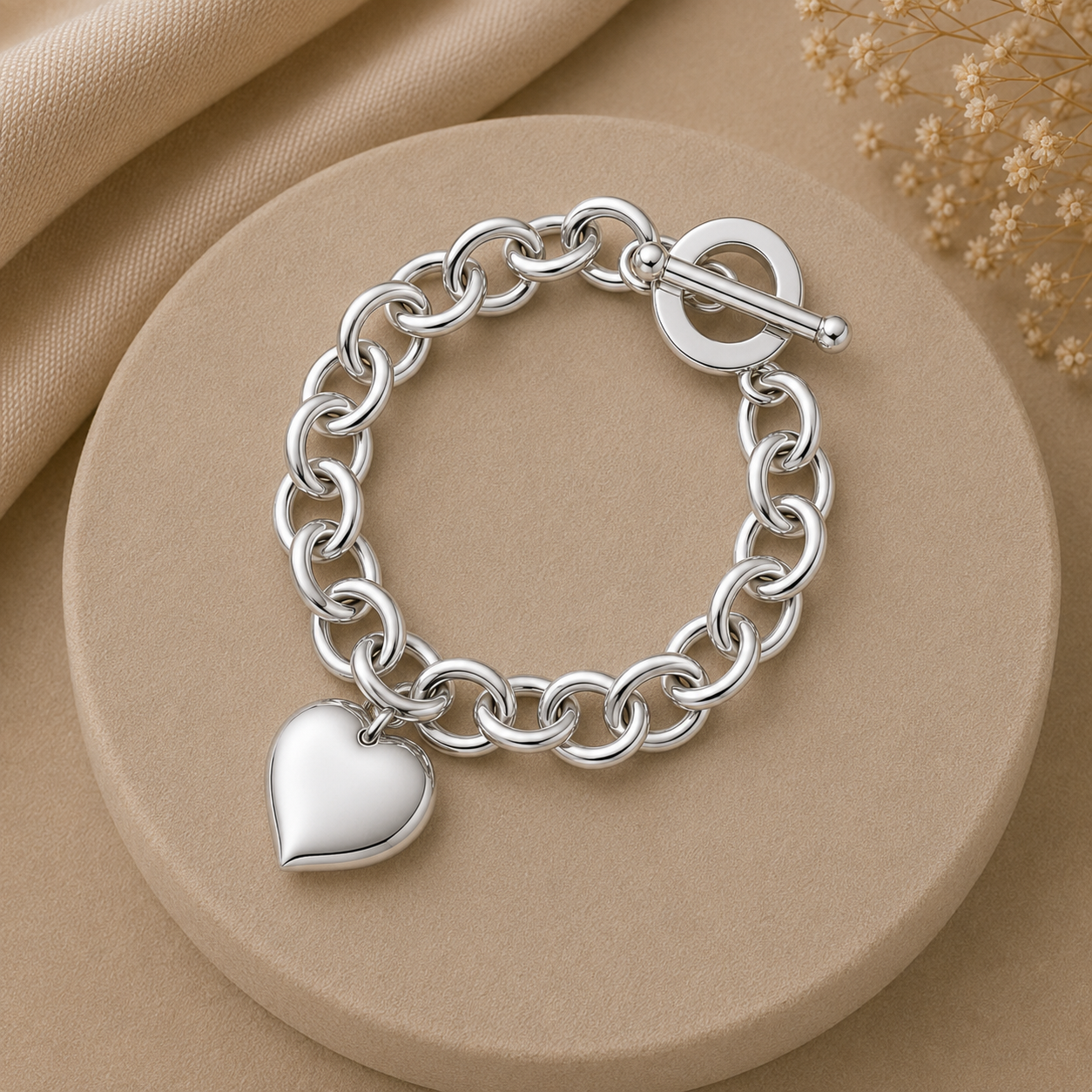 Luxury Silver Toggle Bracelet