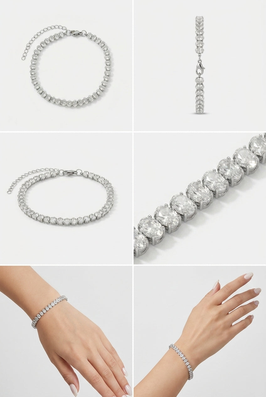 Elegant Silver Zirconia Bracelet