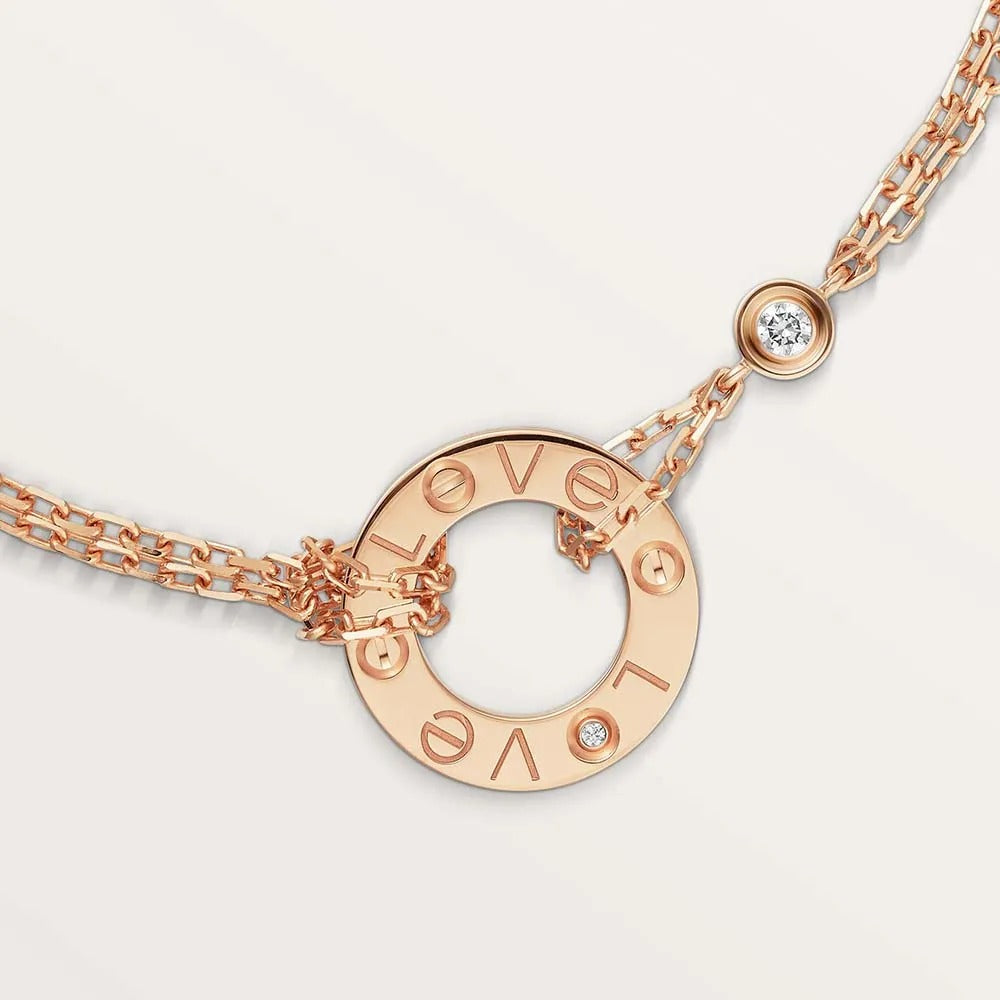 Elegant Silver Love Circle Bracelet