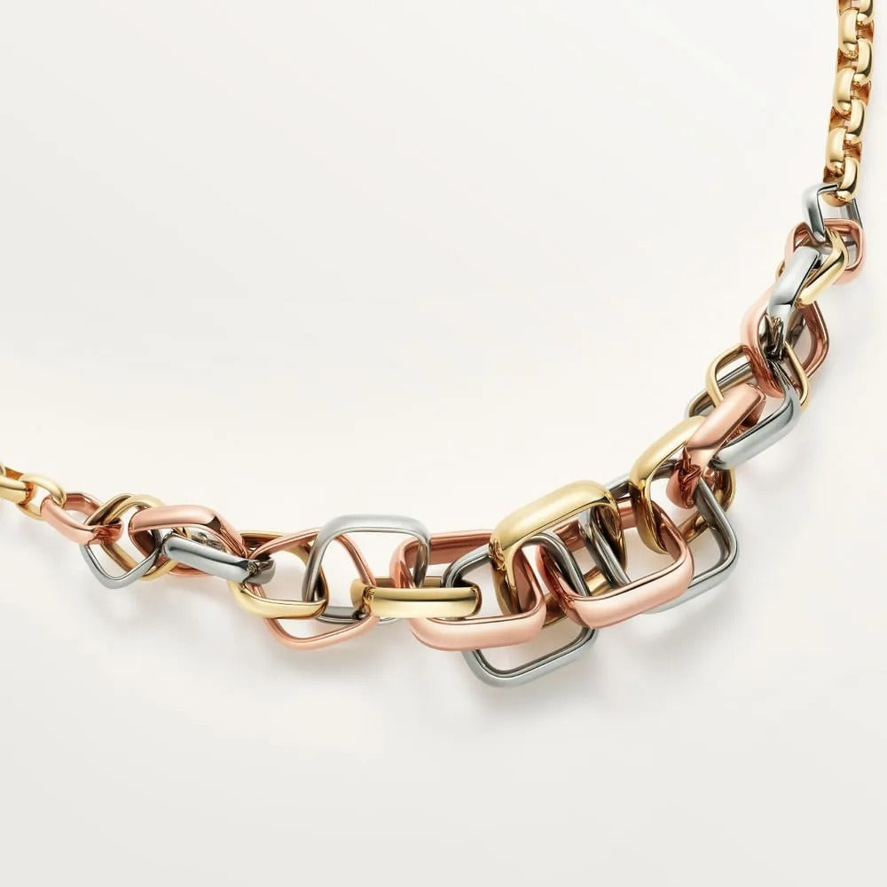 Elegant Gold Mixed Link Necklace