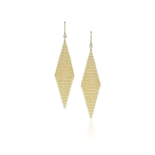 Luxury Silver Mesh Drop Earrings