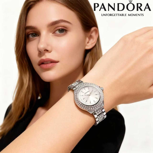 Luxury Silver Crystal Bracelet Watch