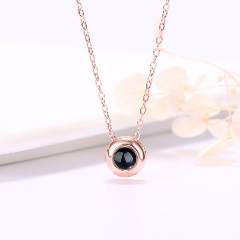 Luxury S925 Rose Gold Projection Necklace