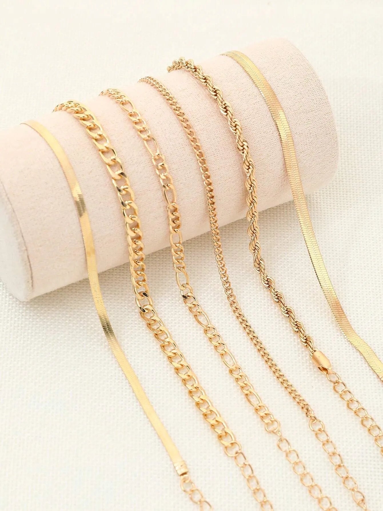 Elegant Gold Sculptural Bracelet Set -5 Pieces Set