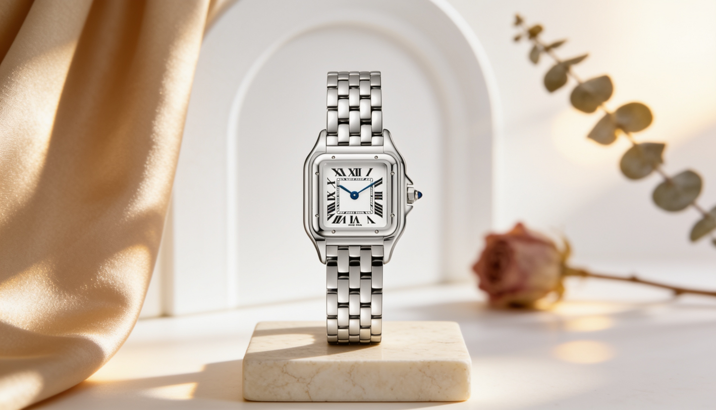 Elegant Silver Roman Watch