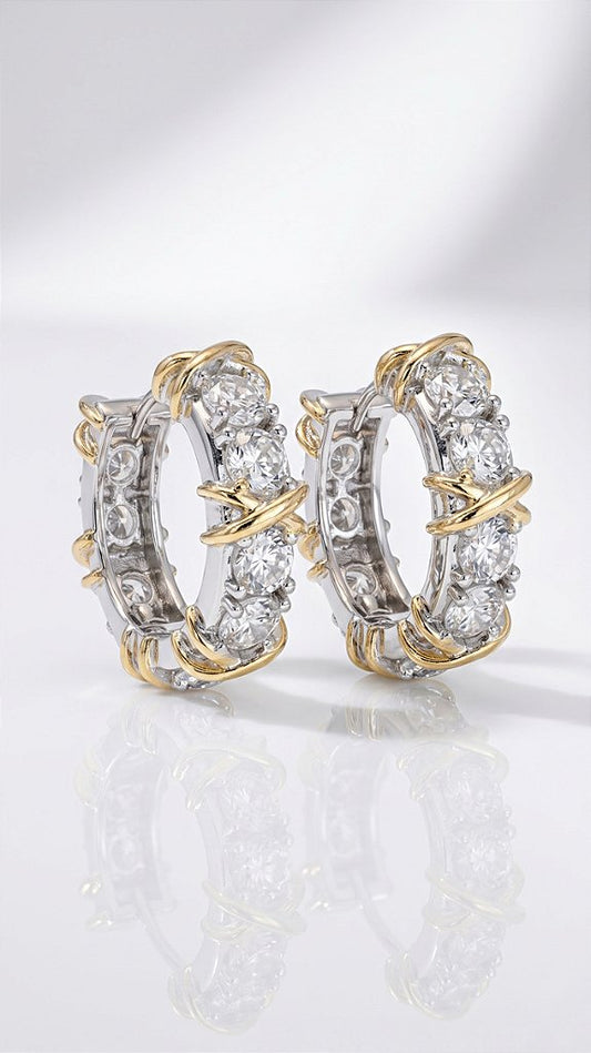 Elegant Two-Tone Hoop Earrings