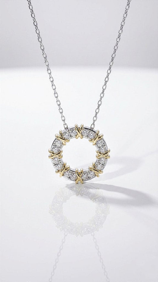 Elegant Silver Circle Necklace