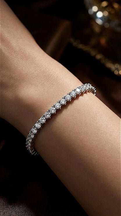 Pulseira Riviera Quadrado 4mm Zircônias Dourado Fecho Gravata