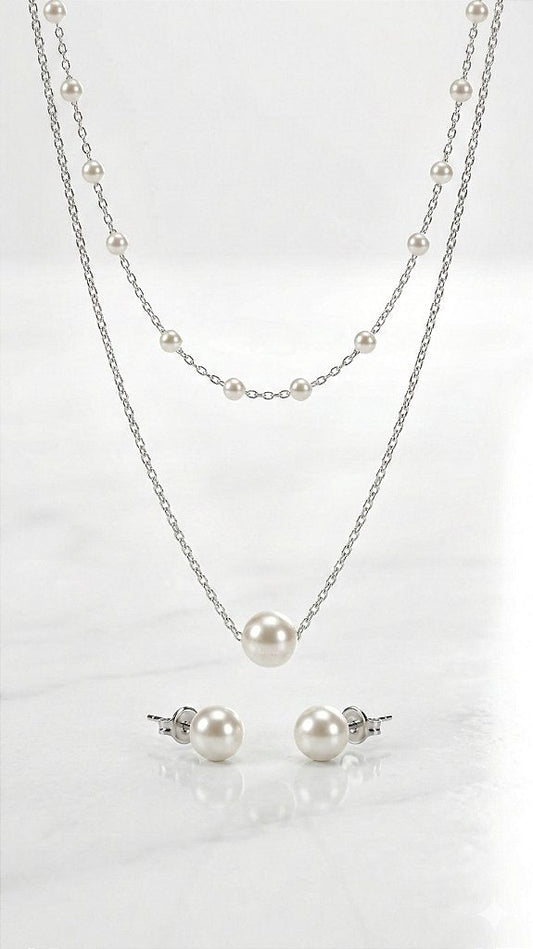 Elegant Silver Layered Necklace