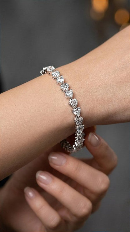 Silver Heart Zirconia Necklace
