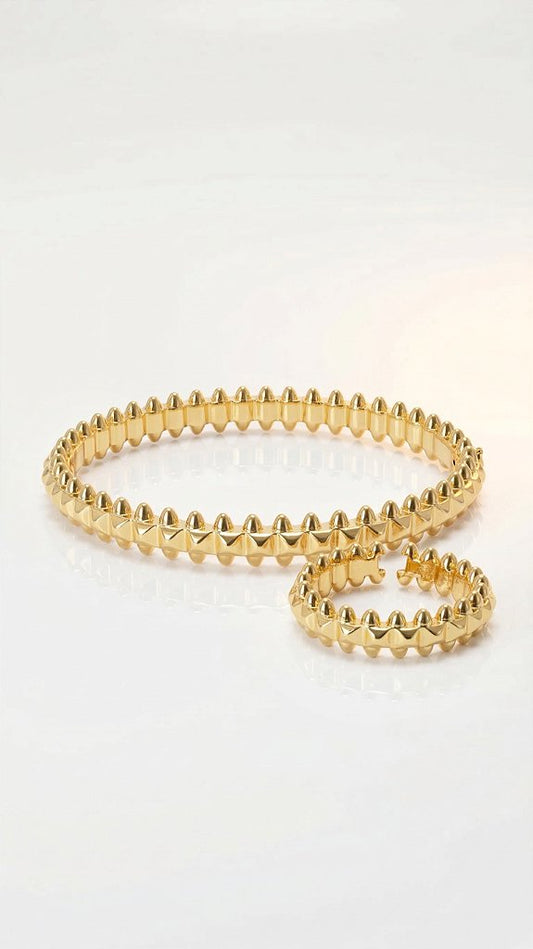 Conjunto Pulseira e Anel CT Clash Dourada