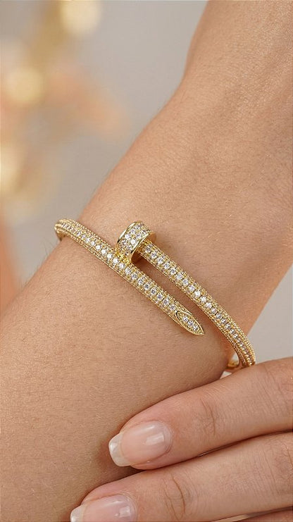 CT Medium Nail Silver Zirconia Bracelet