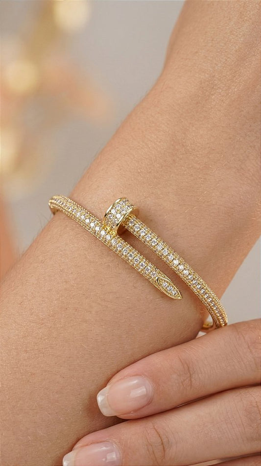 Elegant Gold Nail Bracelet