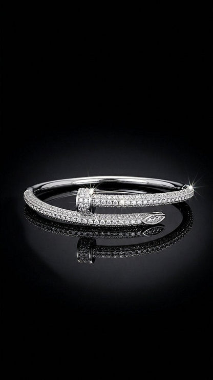 CT Medium Nail Silver Zirconia Bracelet