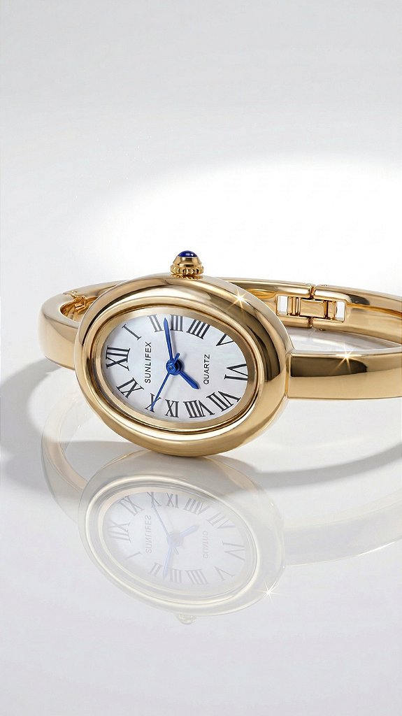 Elegant Gold Bangle Watch