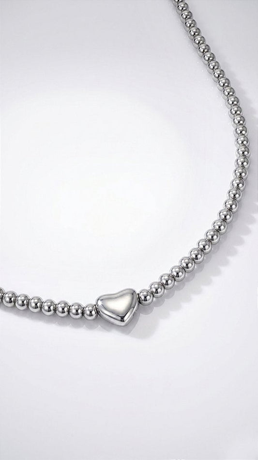 Elegant Silver Heart Necklace