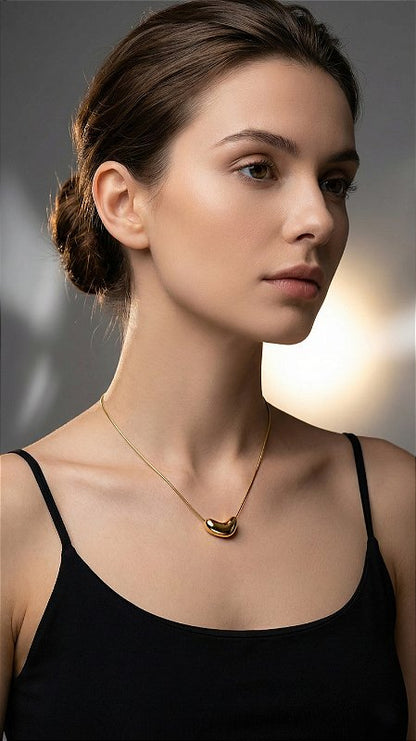 Organic Silver Pendant Black Cord Necklace