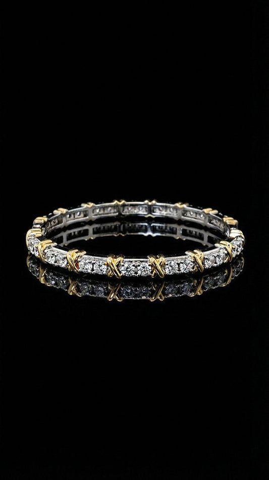 Bracelete Duo X Pedras Zircônias Prata