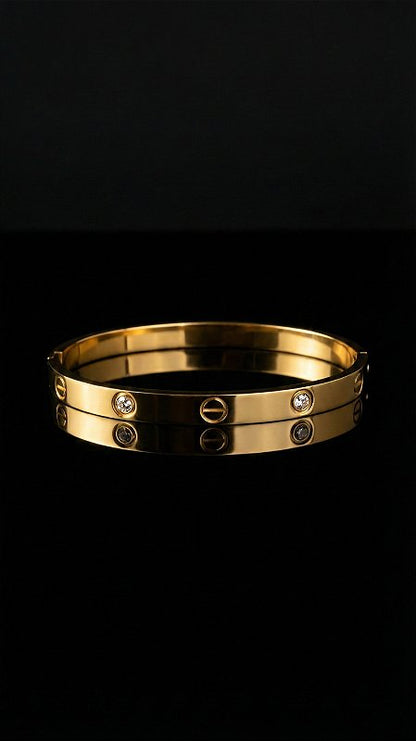 Two-Tone X Zirconia Bracelet