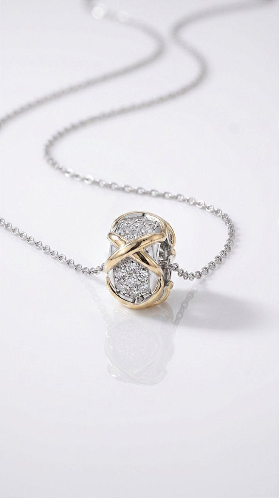 Colar Duo X Pingente Esfera Zircônias Cravejadas Prata