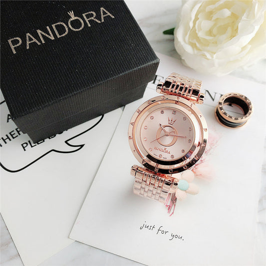 Luxury Two-Tone Crystal Bracelet Watch