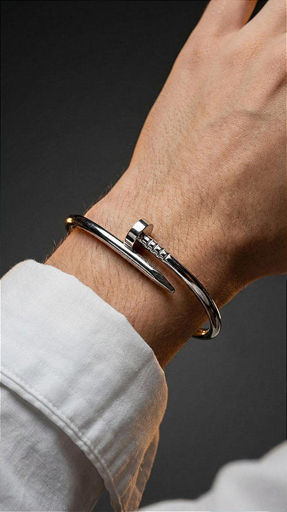 Men’s Silver Nail Bracelet