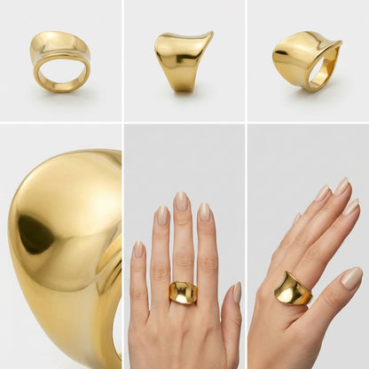 Elegant Gold Organic Ring