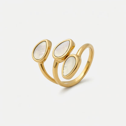 Elegant Gold Mother-of-Pearl Ring