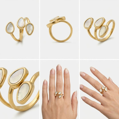 Elegant Gold Mother-of-Pearl Ring
