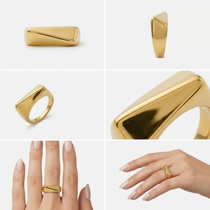 Elegant Gold Geometric Ring