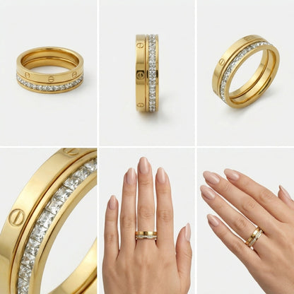 Elegant Gold Zirconia Ring