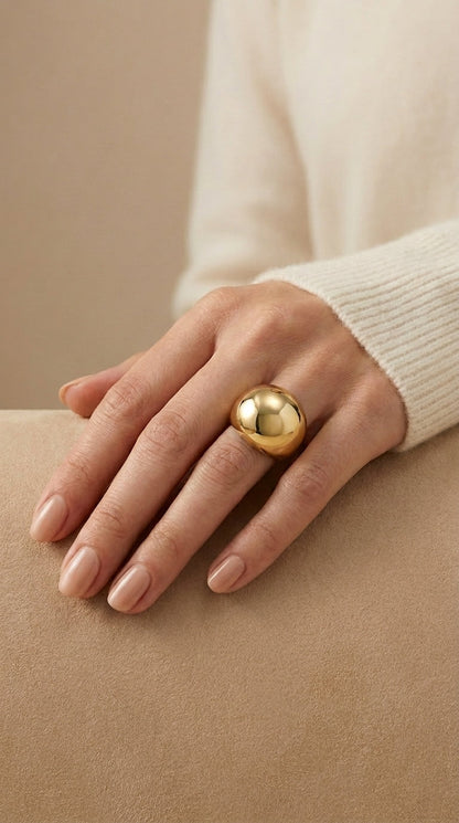 Elegant Gold Dome Ring