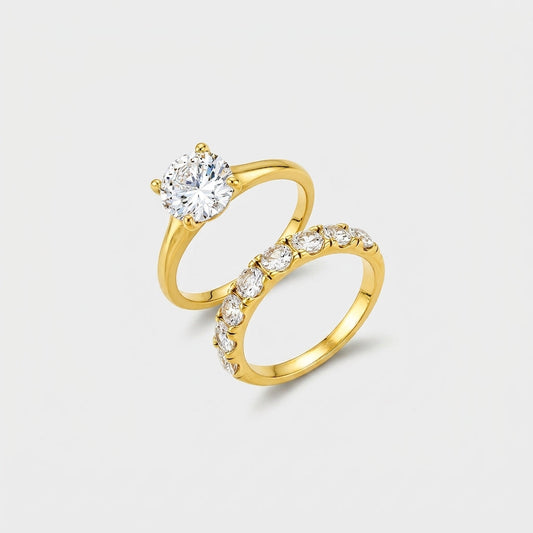 Elegant Gold Zirconia Ring