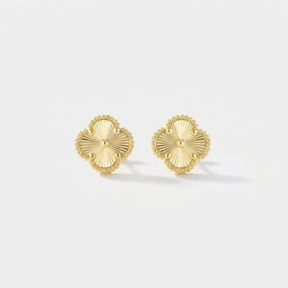 Elegant Gold Clover Earrings