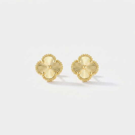 Elegant Gold Clover Earrings
