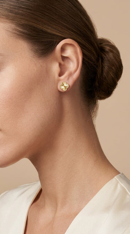 Elegant Gold Clover Earrings