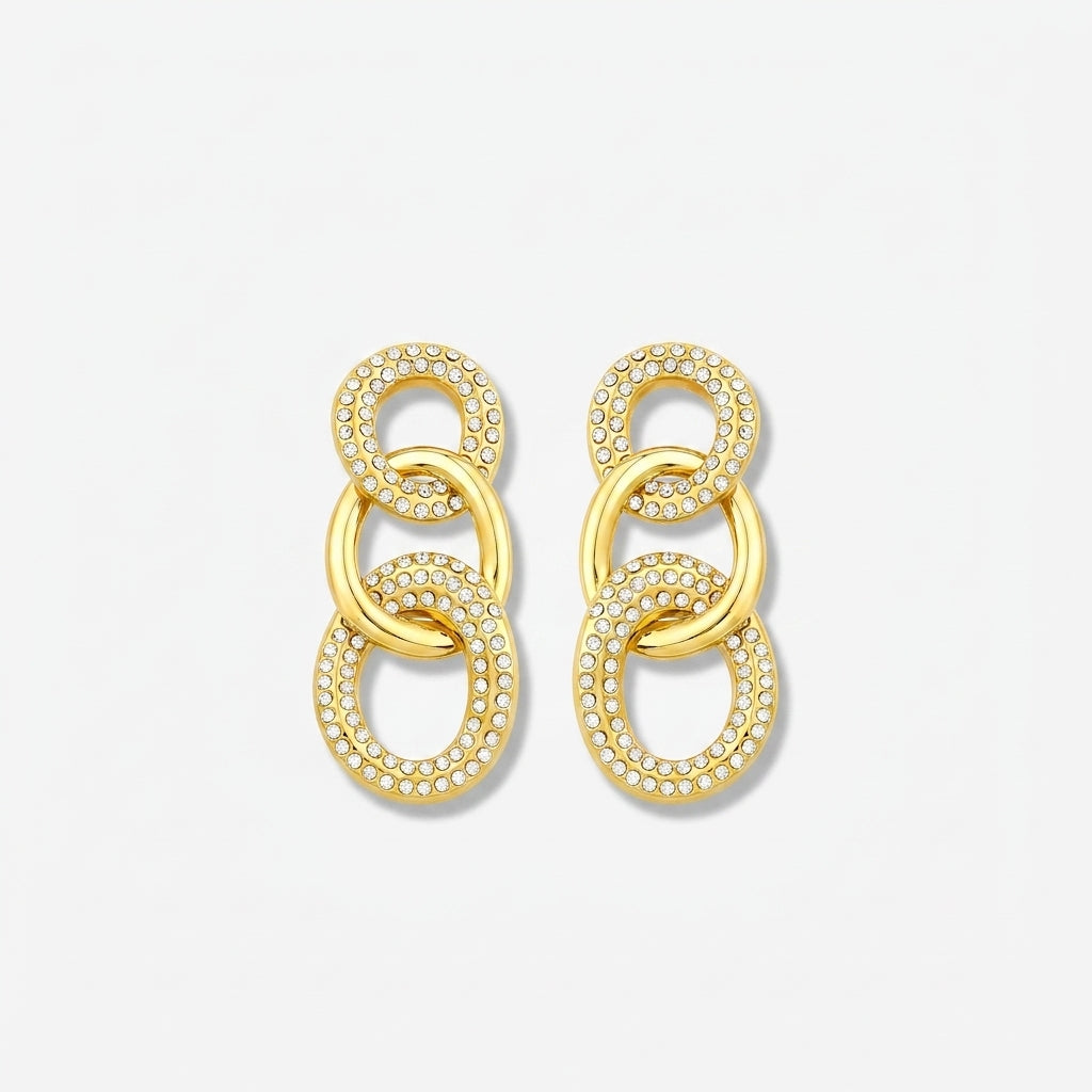 Elegant Gold Link Earrings