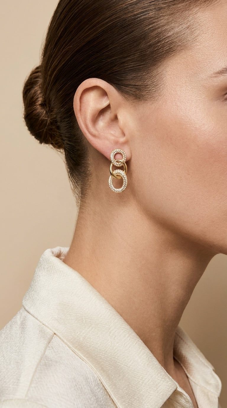 Elegant Gold Link Earrings