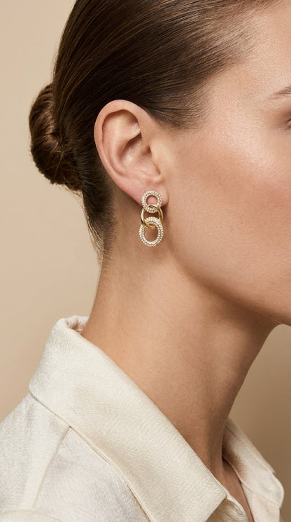 Elegant Gold Link Earrings