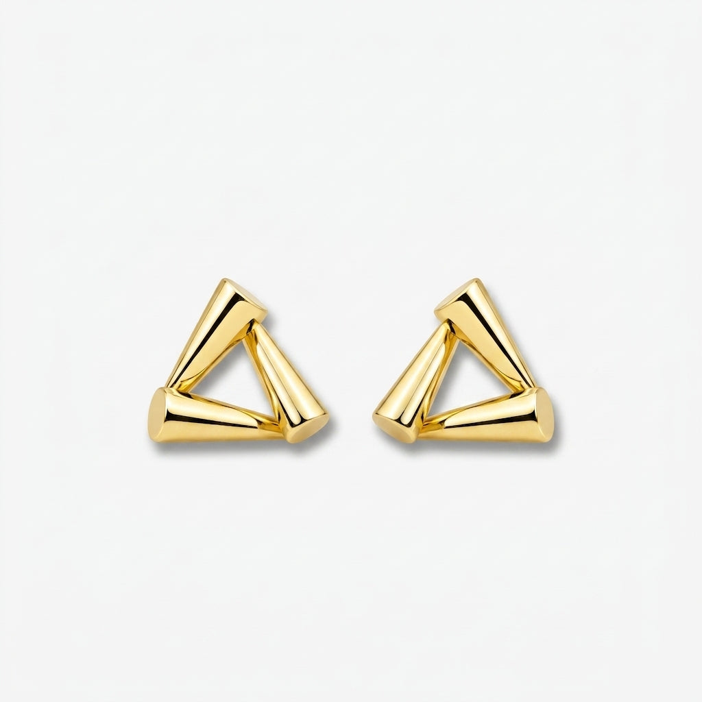 Elegant Gold Triangle Earrings