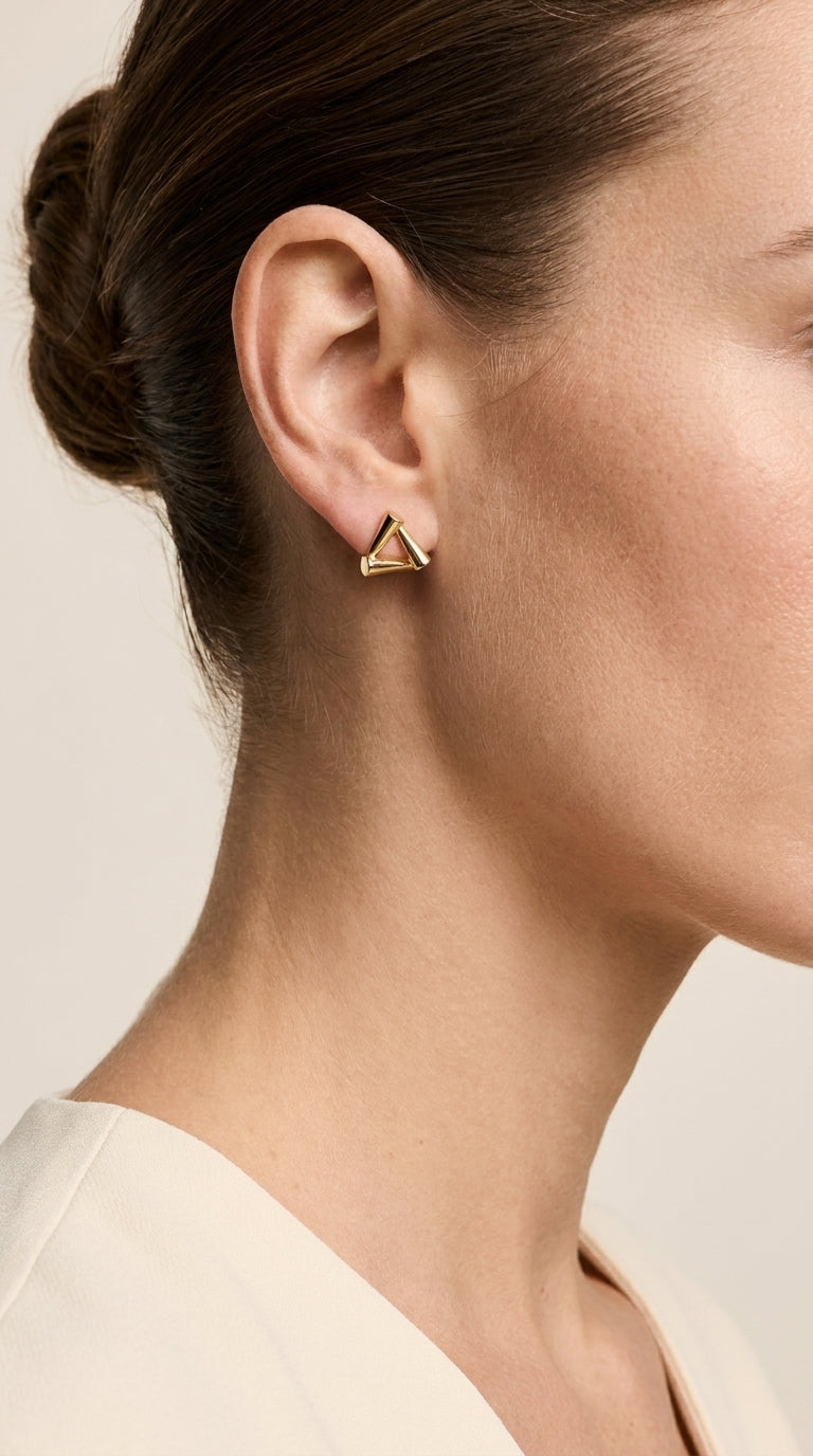 Elegant Gold Triangle Earrings