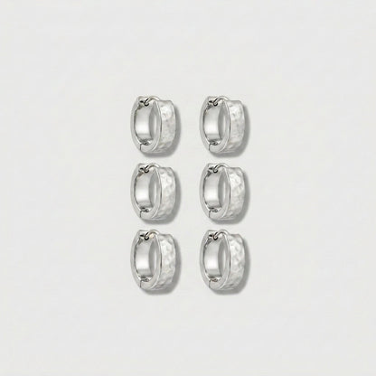 Elegant Silver Hoop Earrings Set
