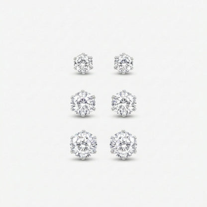 Elegant Silver Zirconia Earrings Set