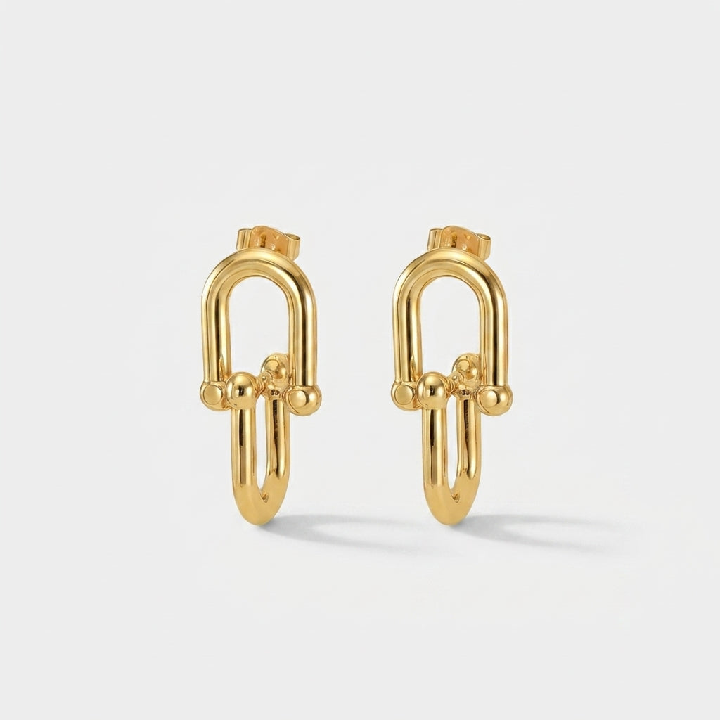 Elegant Gold Link Earrings