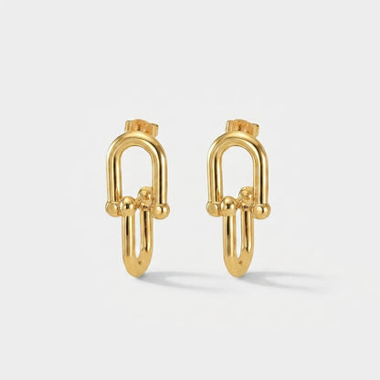 Elegant Gold Link Earrings