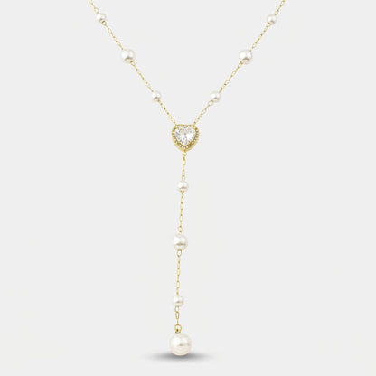Elegant Gold Heart Drop Necklace